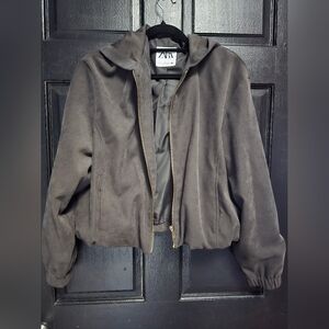 Zara Gray Hooded Jacket